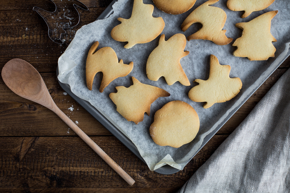 photo of baked halloween shaped sugar cookies