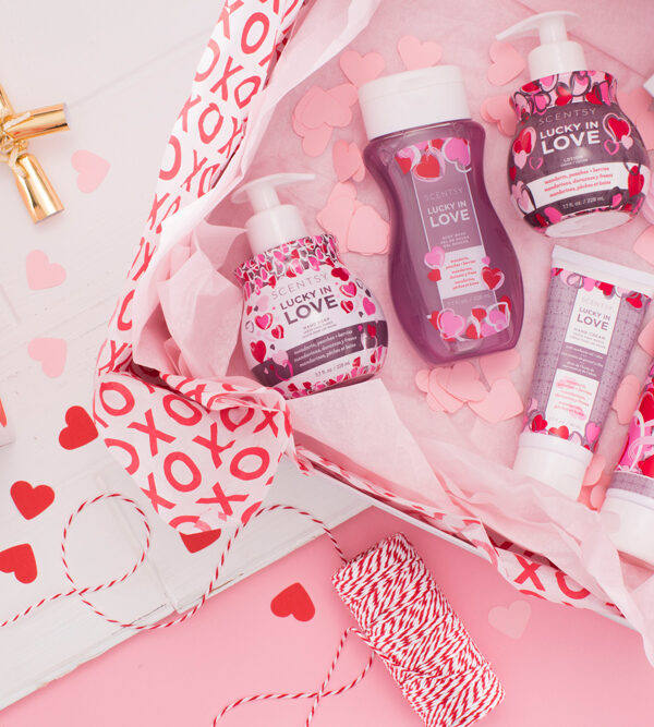 photo of Scentsy Body Products in valentine's wrapping