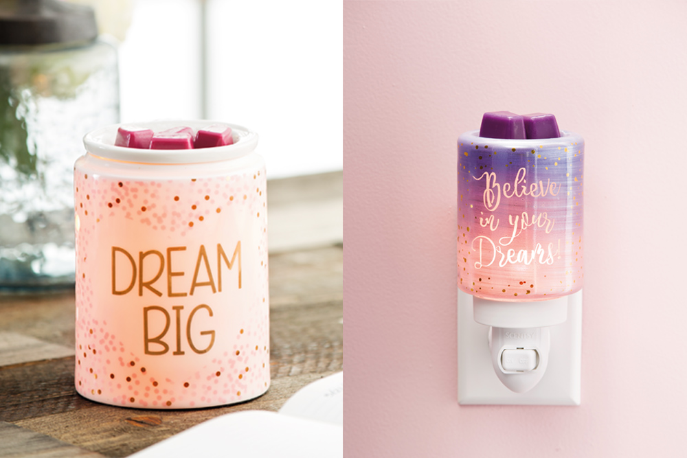 photo of Scentsys dream sparkle and Believe in your dreams mini warmers