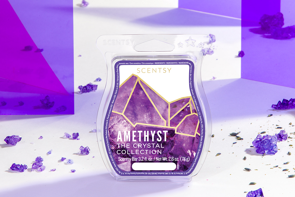 Photo of Amethyst wax bar from Scentsy's Crystal Wax Collection