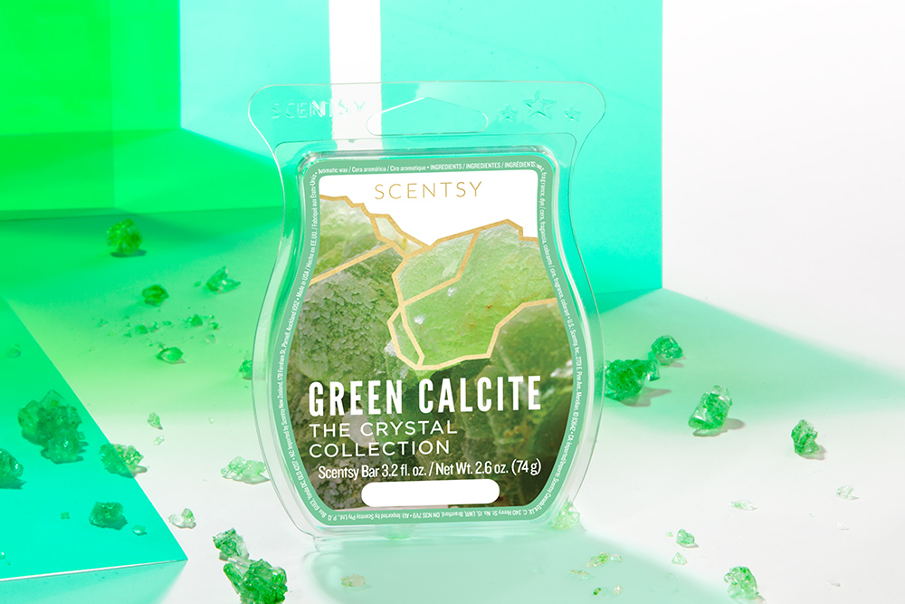 Photo of Green Calcite wax bar from Scentsy's Crystal Wax Collection