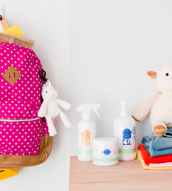Photo of school supplies with Scentsy products