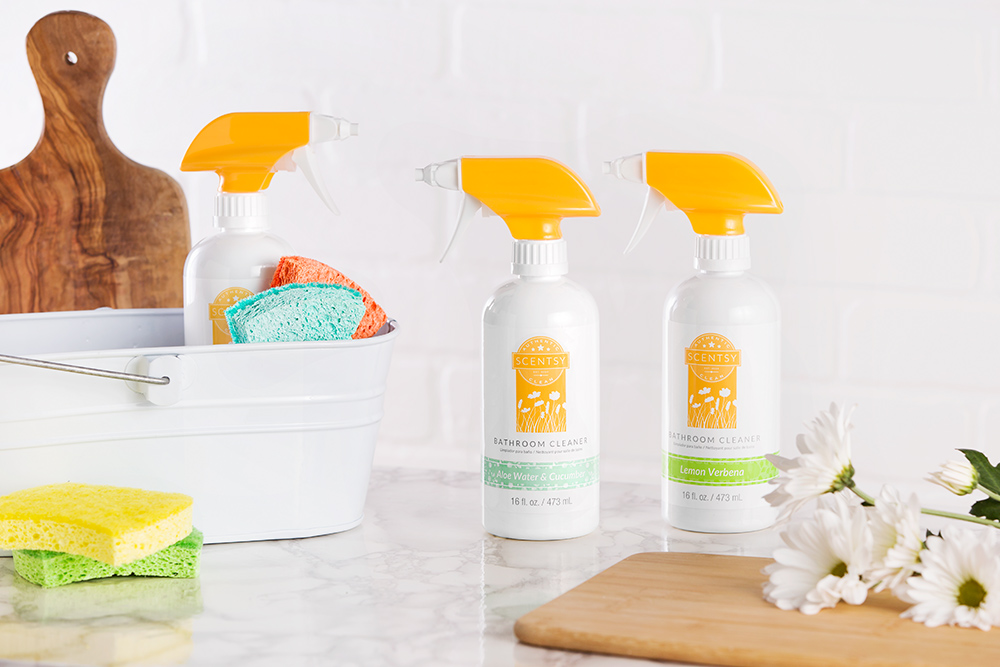 Photo of Scentsy Bathroom Cleaner on a counter top