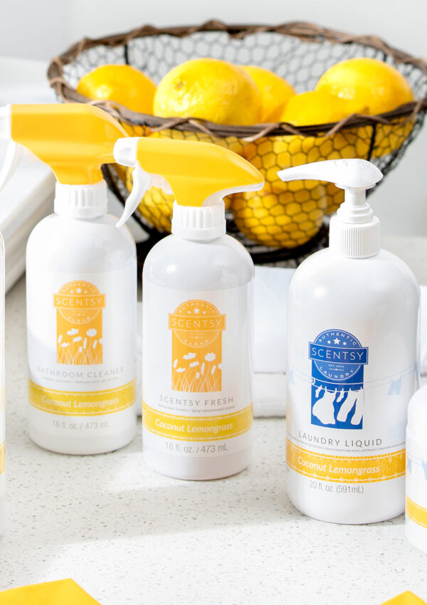 Scentsy clean products in the scent Coconut Lemongrass