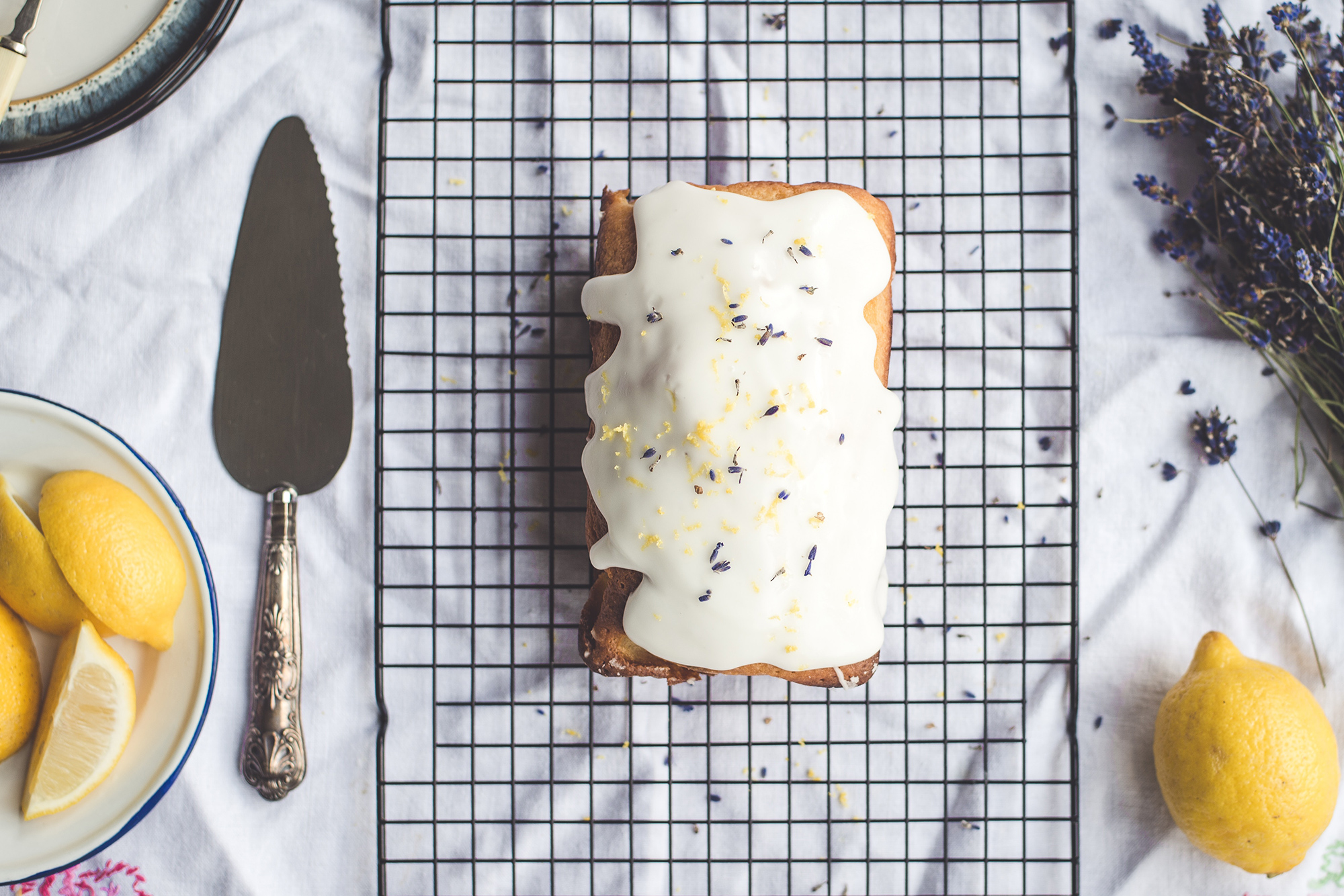 lemon cake with sprinkles and frosting