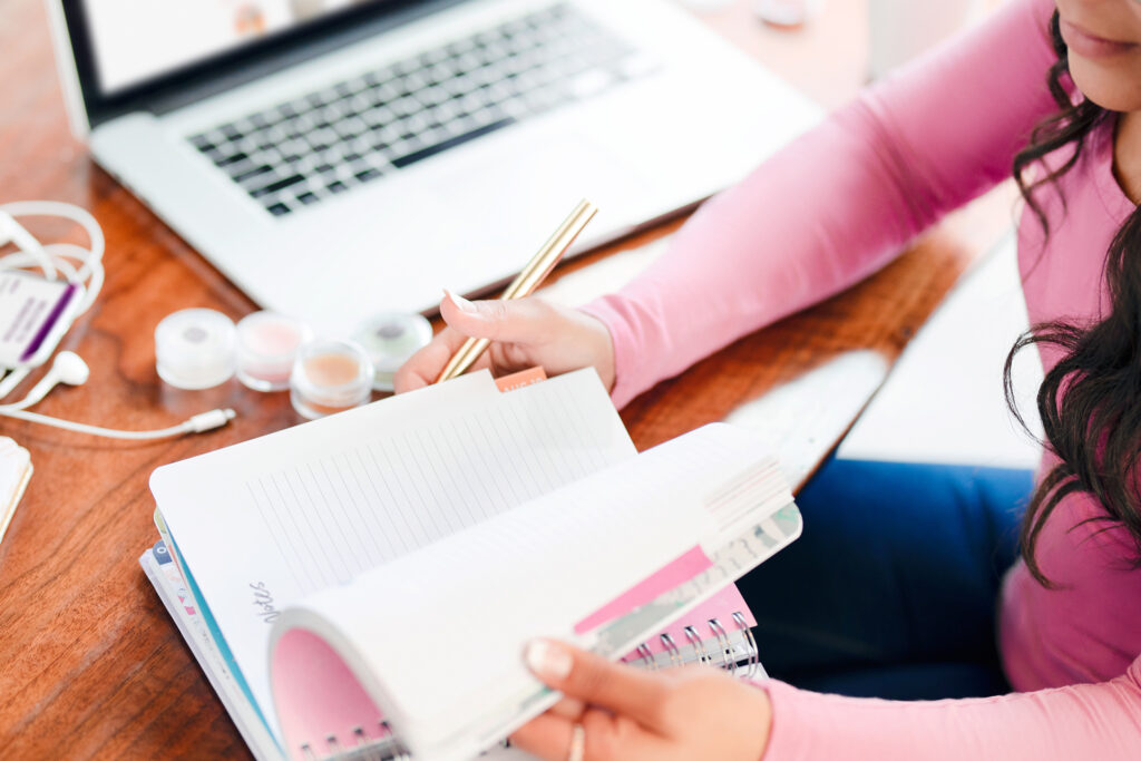 Woman writing a letter to her friend