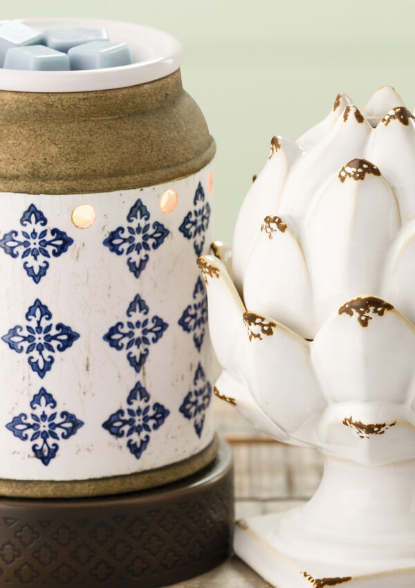 Scentsy photo featuring the Peace & Prosperity warmer, Peoria Warmer, and the Stencil Warmer Stand