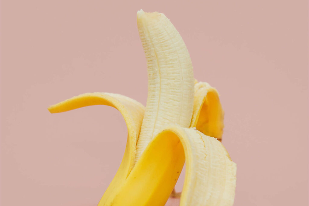 Half-peeled banana 