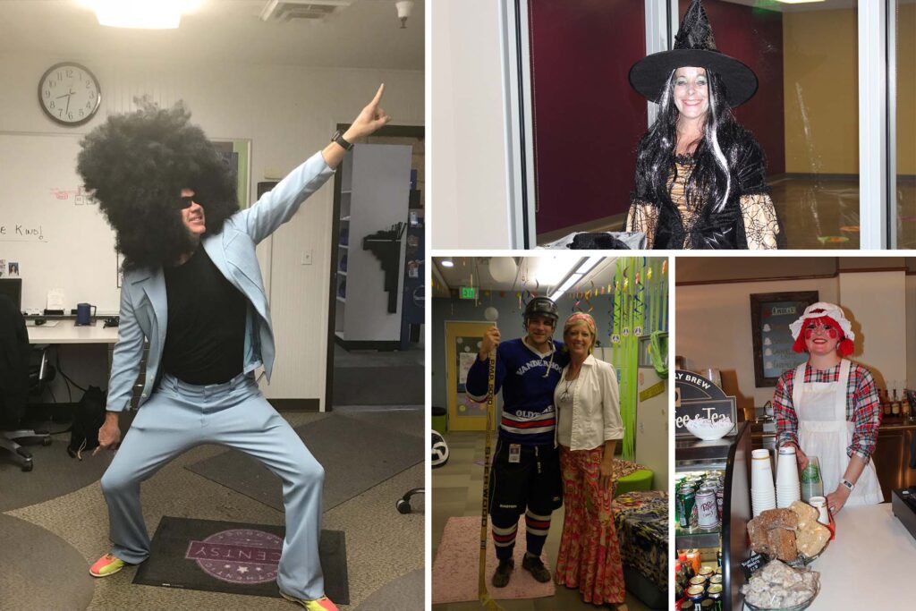 Collage of Scentsy employees dressed up for Halloween