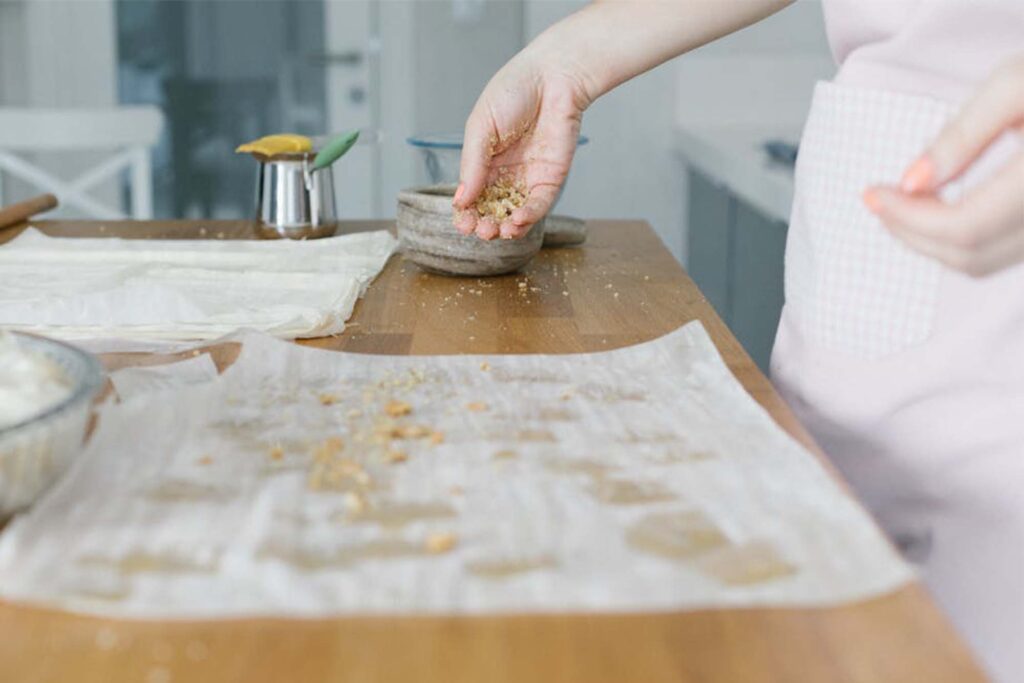 Person making baked goods