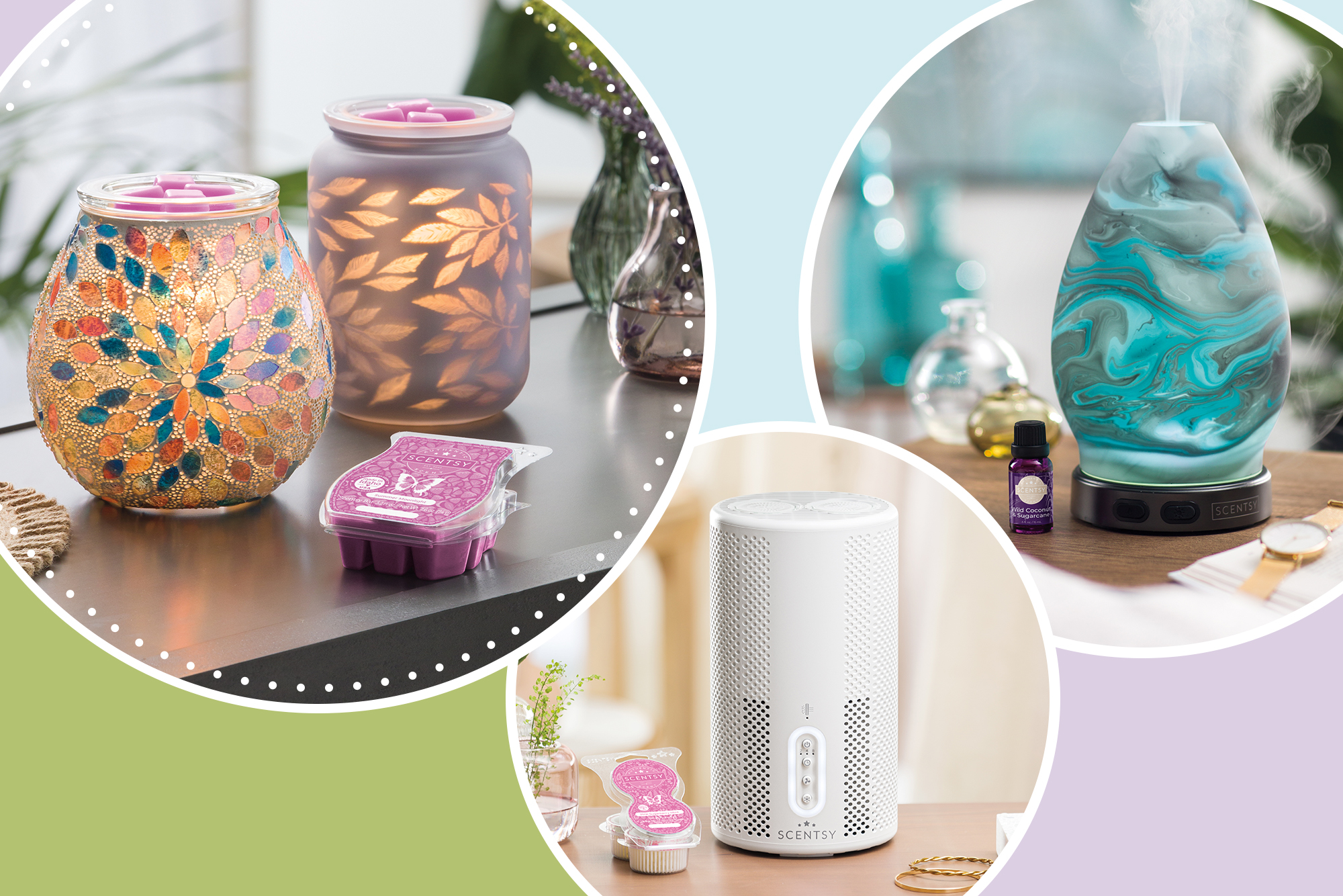 Scentsy fragrance systems collage image
