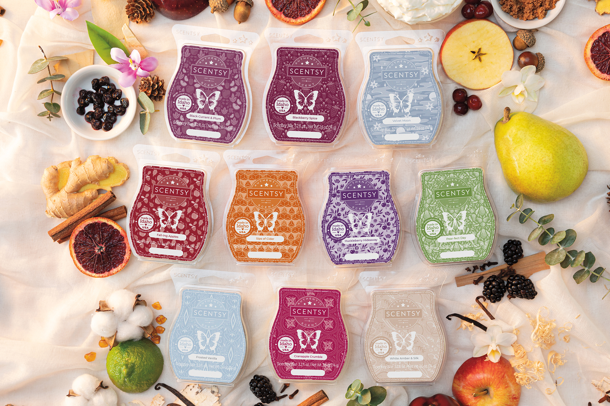 Our ten new 2022 Fall/Winter fragrances in our Scentsy wax bars