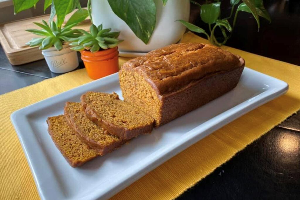 Loaf of Two Ribbon Pumpkin Bread