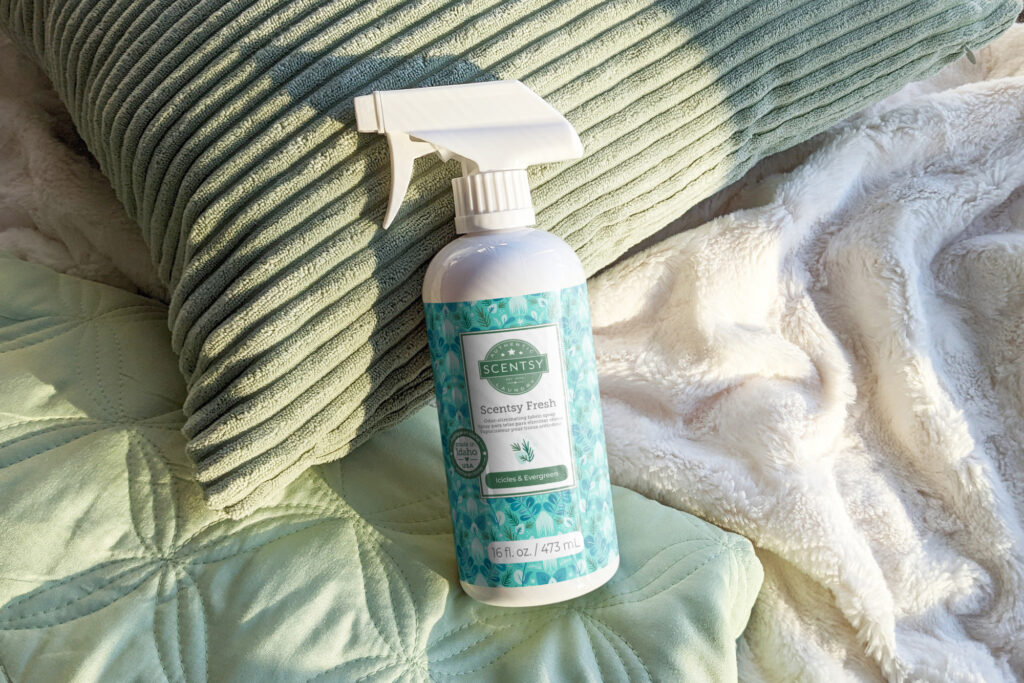 Add in a signature fragrance using Scentsy Fabric Spray to create a warm and cozy environment and amazing fabrics