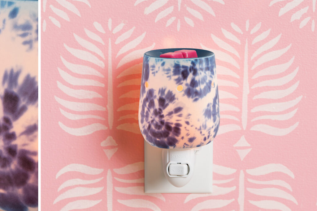 Explore all things retro with Scentsy's Tie Dye Mini Warmer
