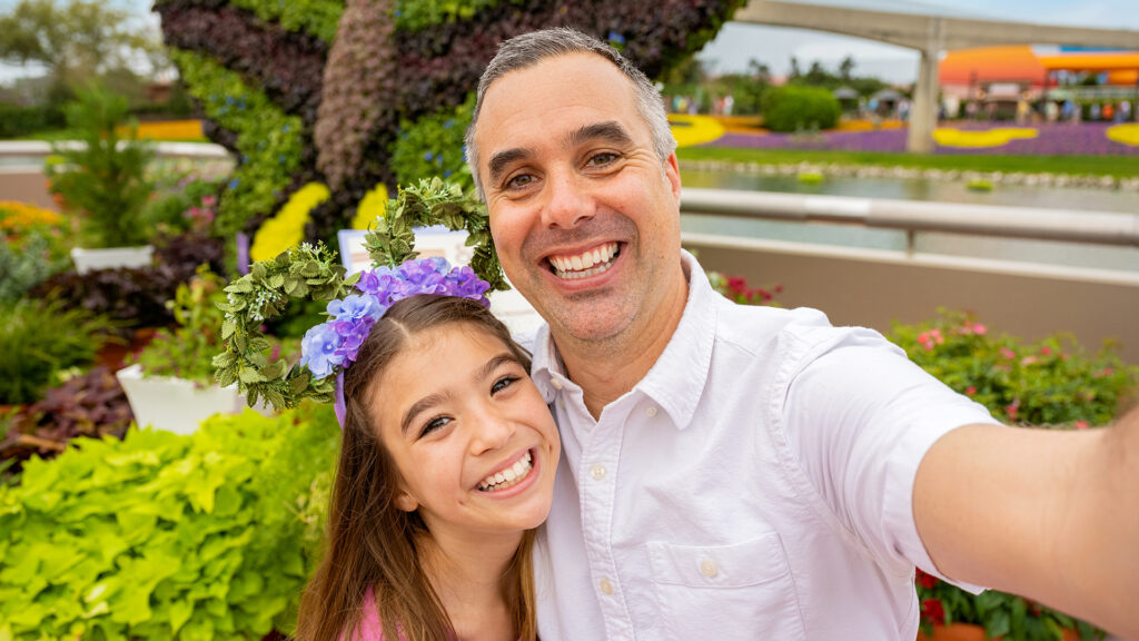 Father and daughter at the EPCOT® International Flower & Garden Festival at Walt Disney World® Resort!