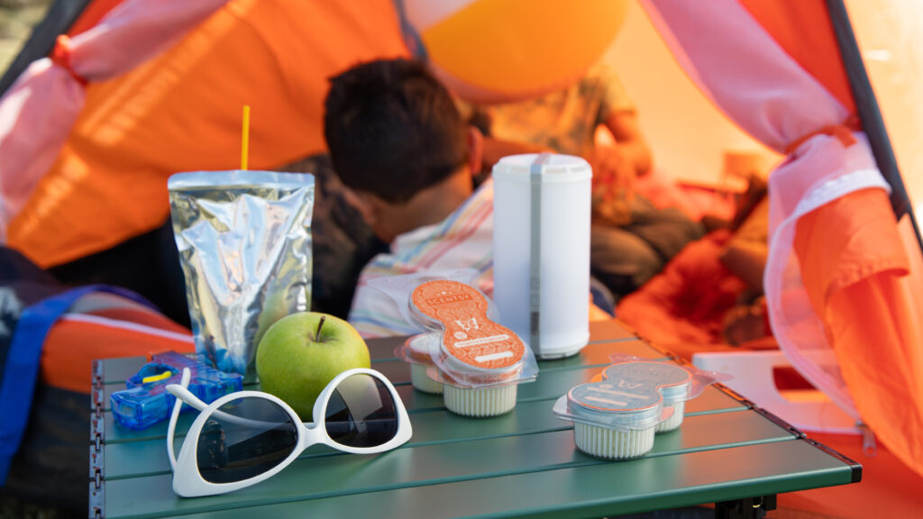Backyard campout in a tent with a Scentsy Go and scent pods from the Sunshine State of Mind Collection