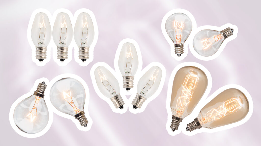 All of the Scentsy light bulbs we use in our wax warmers