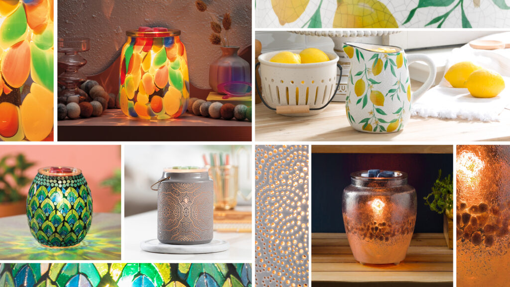 Collage image of Scentsy warmers from Scentsy Summer Collection.