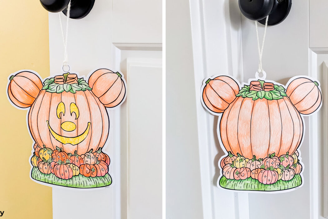 Fall activity: Color an adorable Disney Mickey Mouse pumpkin decoration