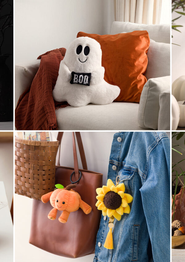 Scentsy Halloween warmers, diffusers, plush buddies, and fragrance flowers, all in different seasonal home decor styles.