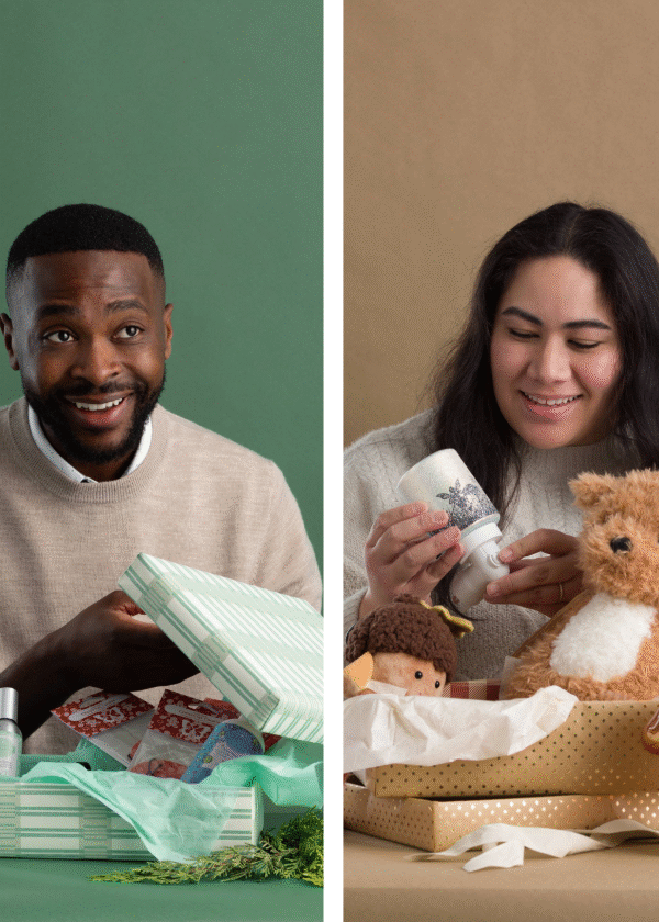 People open Scentsy gift sets Christmas presents bursting with Scentsy products.