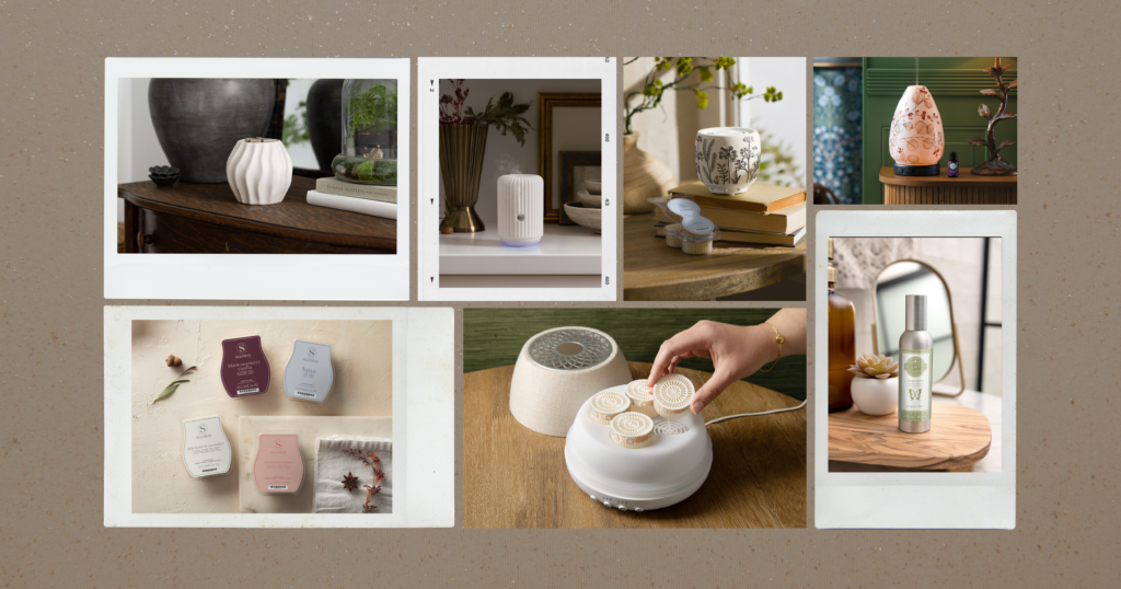 Scentsy fragrance systems layering fragrance across different spaces in a home.