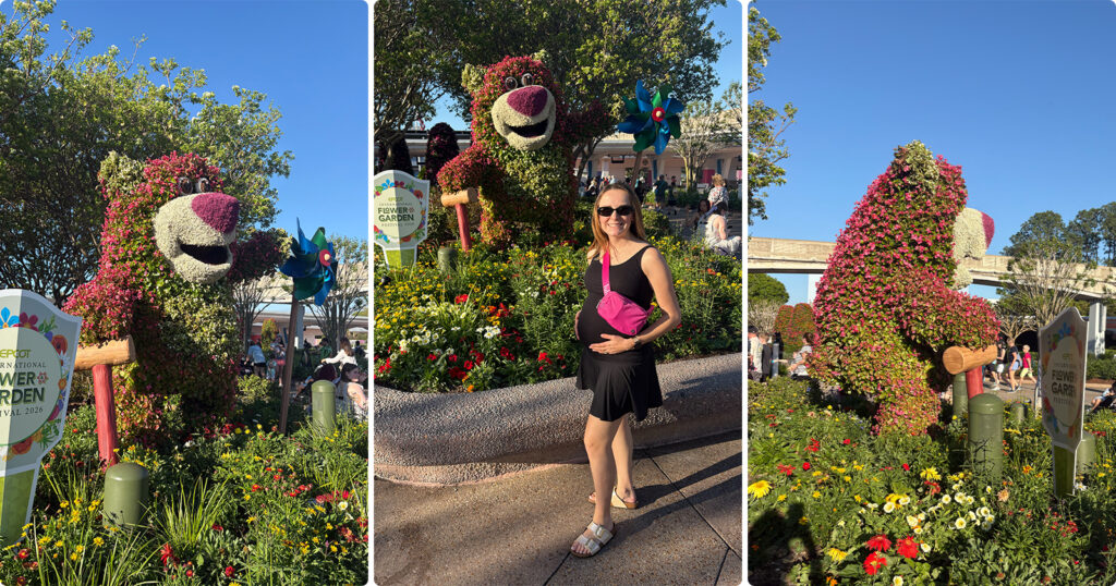 A strawberry scented topiary inspired by the Disney Toy Story character Lotso is part of Scentsy's display at the EPCOT International Flower & Garden Festival at Walt Disney World Resort in Florida. 
