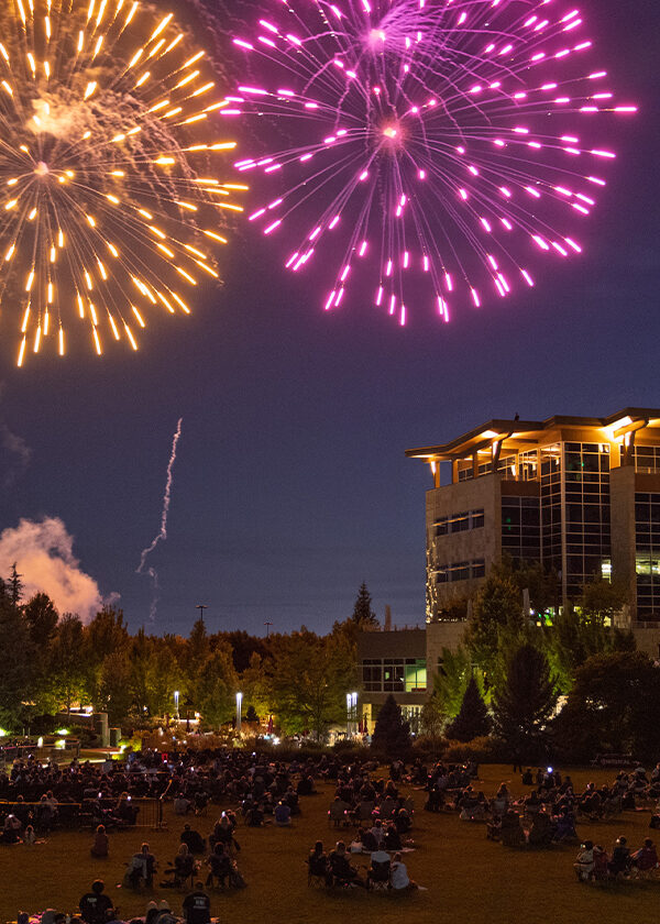 Fireworks over Scentsy Commons at Scentsy's corporate headquarters in Meridian, Idaho. The event marked opening night for Scentsy Family Reunion 2026.