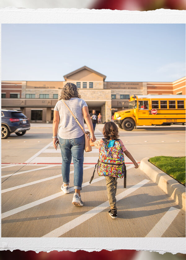 Various scenes from a traditional back-to-school day.